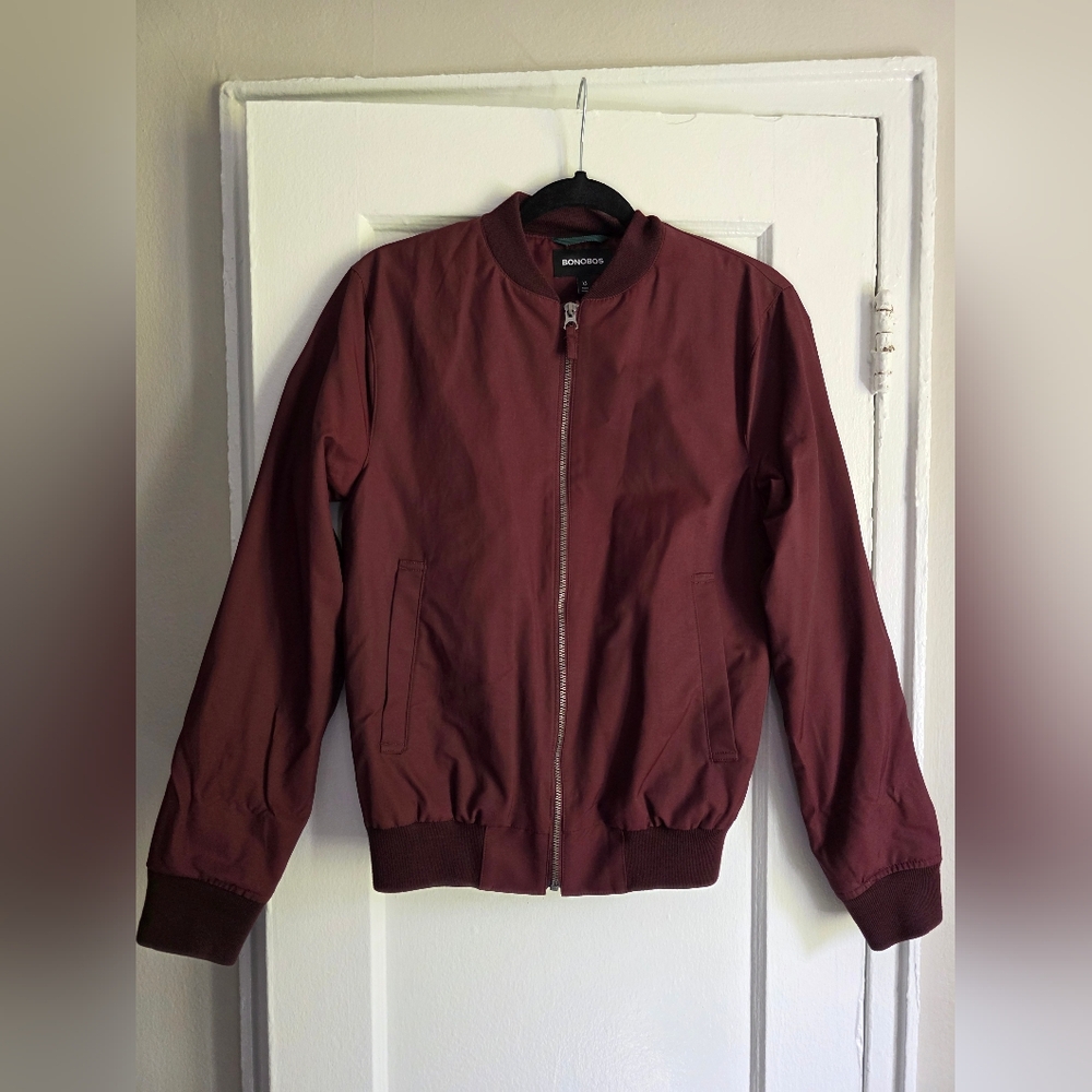 Bonobos Boulevard Bomber Jacket in Burgundy